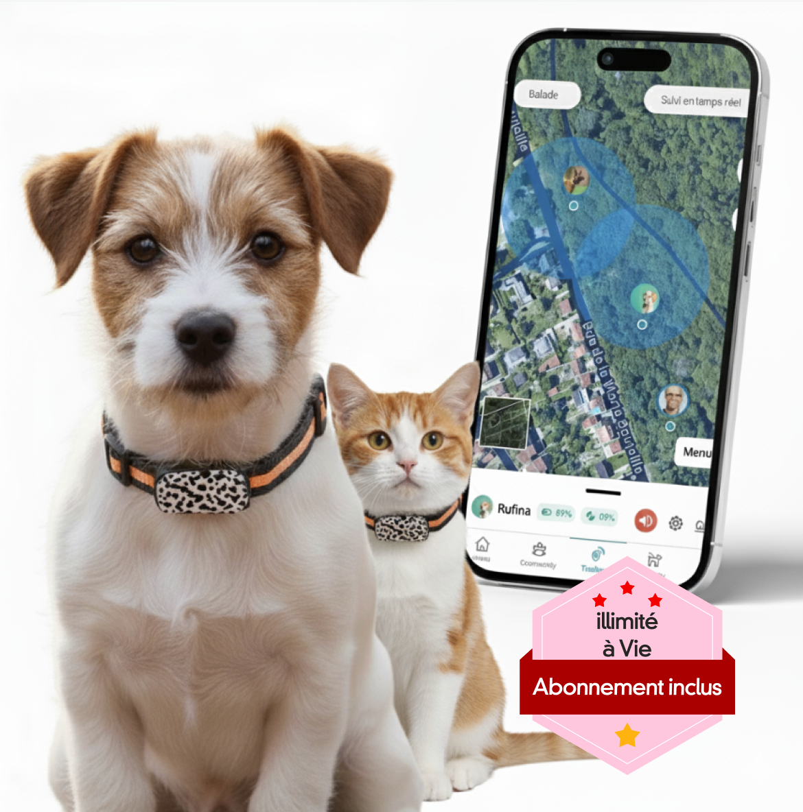 Edition spécial | VivaMax GPS 4G pour chien et chat | abonnement illimité inclus à vie | Suivi en temps réel